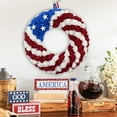 thumbnail image 2 of 4th of July Wreaths for Front Door Patriotic Door Sign Handcrafted Independence Day Labor Day Memorial Day Garland Decoration for Wall Home Décor Design1, 2 of 7