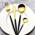 thumbnail image 4 of BeesClover 4pcs Cutlery Set Non-slip Smooth Edge Comfortable Grip 304 Stainless Steel Knife Fork Set Ideal for Home Restaurant, 4 of 8