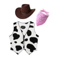 thumbnail image 3 of iiniim Boys Girls Cowboy Cowgirl Waistcoat Cow Flannel Vest Coat Fancy Dress Up Party Cow&Pink 12, 3 of 6