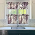 thumbnail image 3 of Island Inspired Kitchen Curtains 3 Piece Set with Palm Leaf and Hibiscus Flowers, 27.5x24 Inch Polyester Window Drapes, 3 of 6