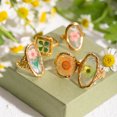 thumbnail image 3 of Bague en Acier Inoxydable Réglable avec Motif de Fleurs d'Éternité Rétro Littéraire Plaqué Or 18K pour Femmes Cadeau JDRW2403023, 3 of 6