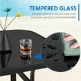 thumbnail image 5 of Topeakmart Patio Bar Height Tall Bistro Table with Tempered Glass Tabletop, Black, 5 of 11