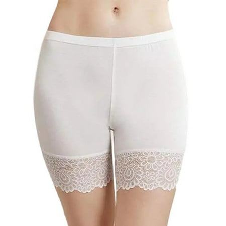 Hvyesh Women s Leggings Lace Trim Seamless Biker Shorts Smooth Boyshorts Leggings Undershorts