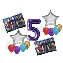 Disney Descendants Birthday Balloon Bouquet – 5th Birthday Party Supplies, Foil & Latex Balloons