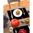 thumbnail image 6 of Halloween Placemats Set of 4 Blood Red Lips Place Mats Fall Placemat Bloody Horror Night Table Mats for Dining Kitchen Table Holiday Dinner Party Home Decorations 13x19 Inch, 6 of 8