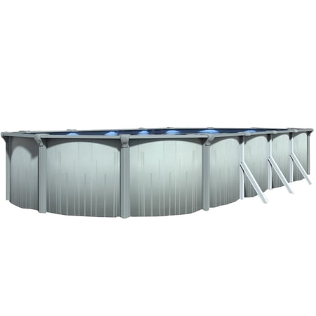 Lake Effect Pools 18' x 33' Oval 52" Steel-Sided Wall Aqua Brook Aboveground Swimming Pool