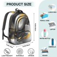 thumbnail image 5 of Black White and Gold Marble Backpack for School,Cute School Bag,Schoolbag with Adjustable Shoulder Straps & Padded Back,16.9 Inch, 5 of 5