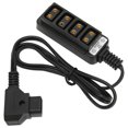 thumbnail image 4 of D Tap Power Adapter, Black Plug And Play Extendable ABS Stable D Tap Male To 4 Port D Tap Female Splitter Power Cable  For  V Type For Camera Batteries, 4 of 8