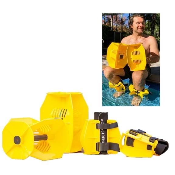 Aquastrength Hydro-Tone Total Body Pool Weights for Water Exercise | Isokinetic Functional Water Weights | Build Muscle - Easy on Joints | Aquatic Pool Weight | Quick Start Guide