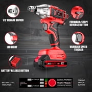 Cordless Impact Wrench, UNTIMATY Power 1/2 inch Brushless Impact Gun, Max Torque 350 ft-lbs（450N.m) Impact Drill with 20V Brushless Motor, with 2 x 2.0Ah Li-ion Battery & 7 Sockets,9 Drill,6 Screws