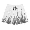 thumbnail image 4 of Fathers Day Gifts DDAPJ pyju Men's Novelty Swim Trunks 3D Flame Printed Beach Shorts Drawstring Elastic Waist Board Shorts Quick Dry Bathing Suit Swimming Shorts Gray L, 4 of 9