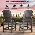 thumbnail image 4 of Ataucjin Outdoor Bar Height Adirondack Chairs with Connecting Tray, Balcony Chairs Recycled Poly Adirondack for Deck, Backyard, Outdoor Tall Adirondack Chairs Weather Resistant Set of 2, 4 of 7