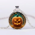 thumbnail image 2 of Halloween Round Pumpkin Ghost Bat Necklace Men And Women Personality Clavicle Necklace Fashion Jewelry Accessories, 2 of 2
