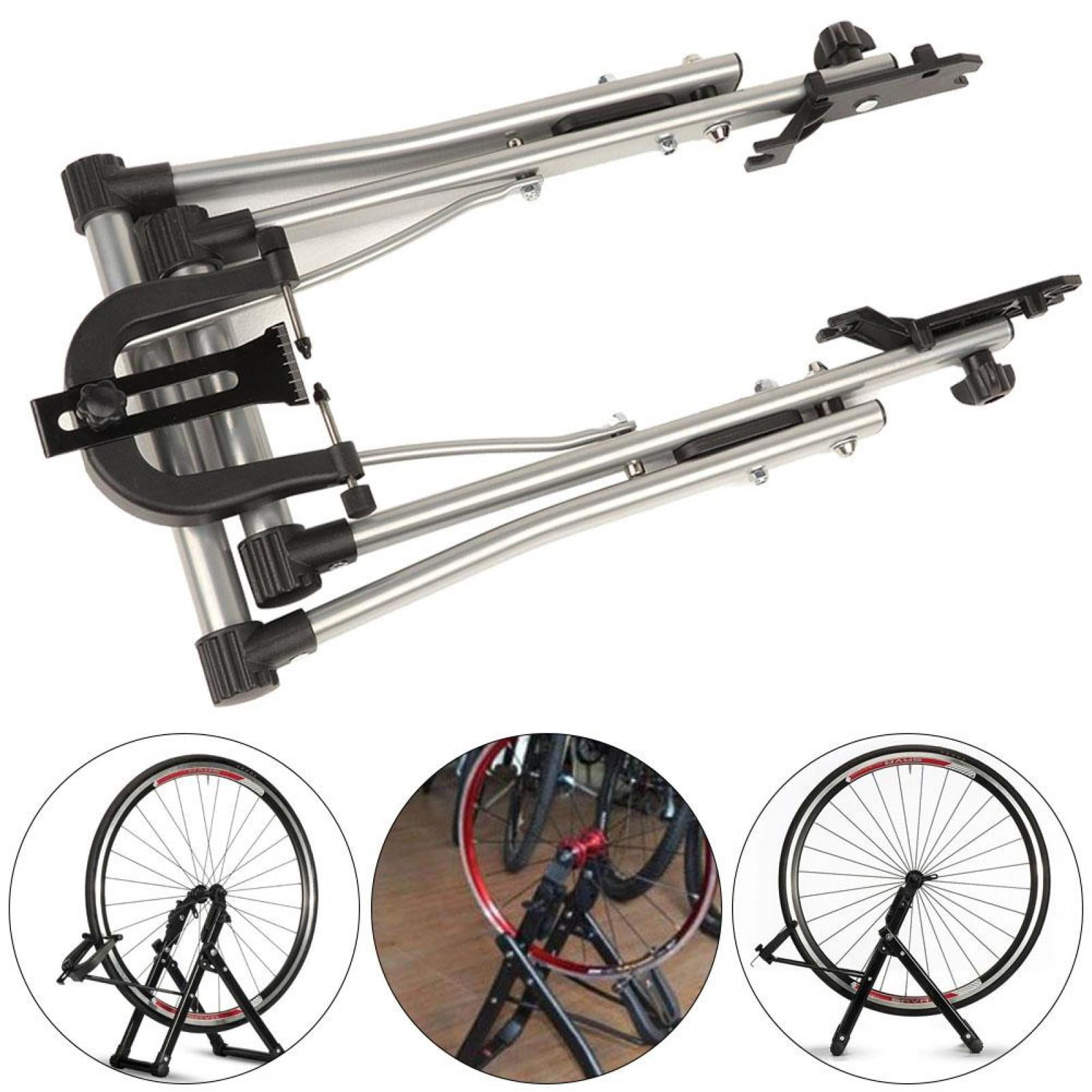 Aluminum Alloy Bicycle Wheel Maintenance Durable Bike Cycling Accessory Parts for 100mm Front Flower Drum Drive Bicycle Wheel Truing Stand 