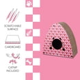thumbnail image 5 of THE LICKER STORE Koko 19" Modern Cardboard Triangle Cat Cave Scratcher with Catnip, Pink/Red, 5 of 6