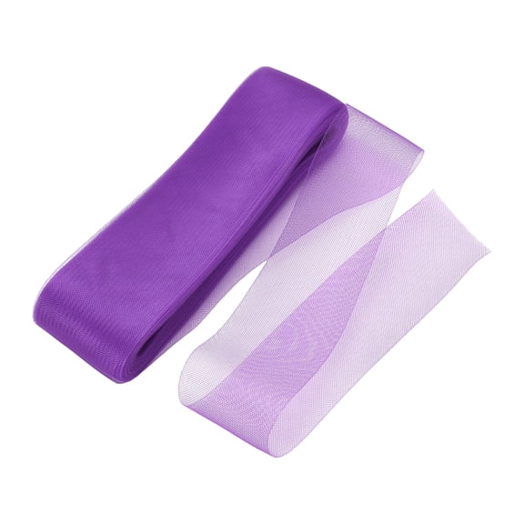 Uxcell Stiff Horsehair Braid 50 Yards 3 Inch Soft Horsehair Trim for Polyester Boning Sewing Wedding Dress Dance Gown Shaping Trimming, Purple