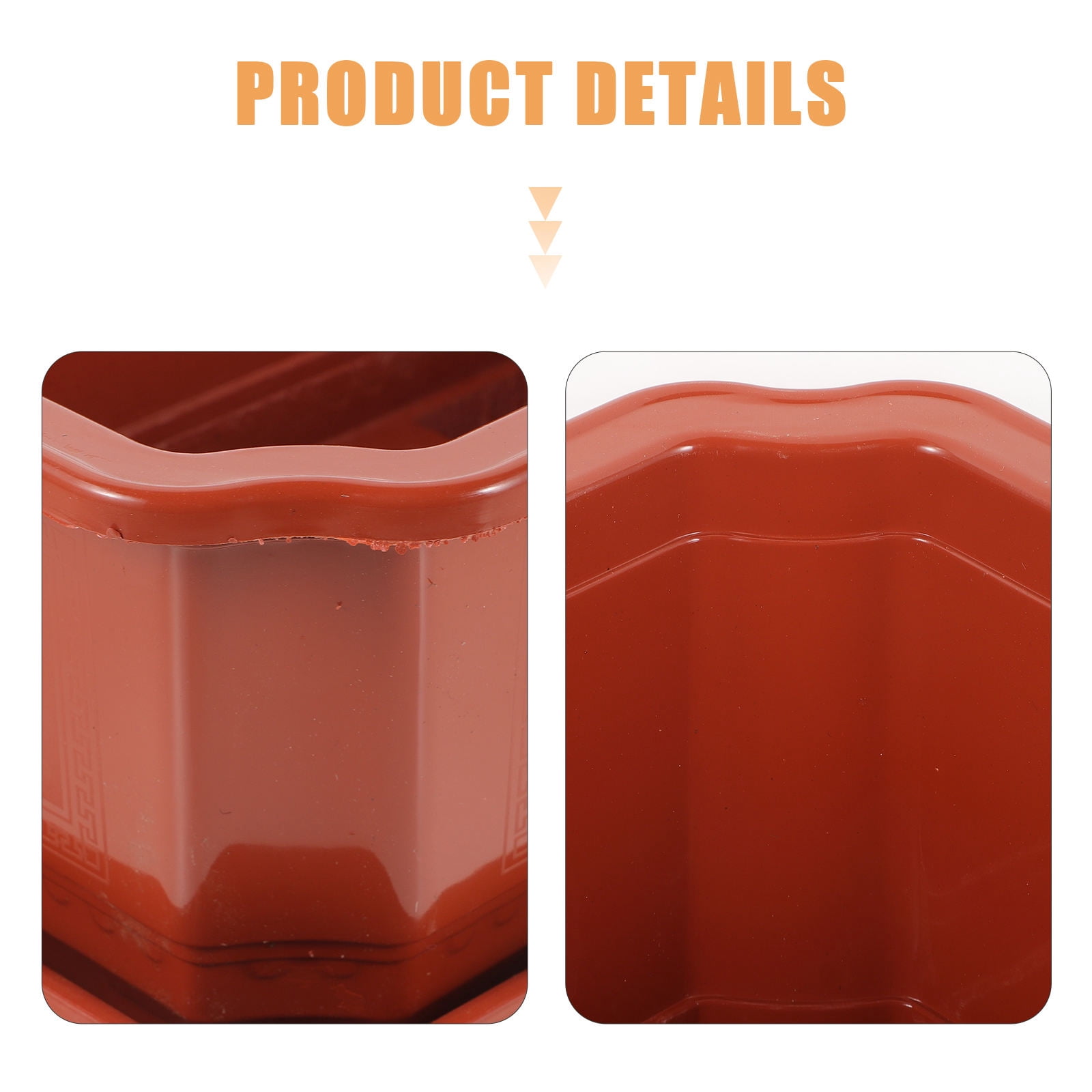 IMIKEYA Set of 2 Dark Red Plastic Flower Pots for Gardening, Planter Containers for Indoor and Outdoor Plants