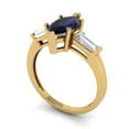 thumbnail image 2 of Three-Stone Engagement Ring for Women - 2ct Simulated Blue Sapphire in 14K Yellow Gold Promise Ring, 2 of 6