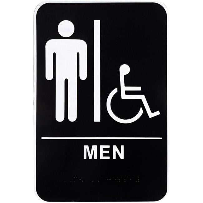 Hillman Group 844148 6 x 9 in. Black & White Plastic Mens Handicapped
