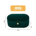 thumbnail image 2 of 2pcs Oval Velvet Couple Ring box with Brass Botton Finger Ring Gift Storage Case for Wedding Engagement Dark Slate Gray 4x7.4x3.4cm Inner Diameter: 3x7x1cm, 2 of 5