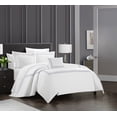 thumbnail image 2 of Chic Home Santorini Cotton Comforter Set Dual Stripe Embroidered Border Hotel Collection Bed In A Bag Bedding - Includes Sheets Pillowcases Decorative Pillow Shams - 8 Piece - Queen 92x96, Navy, 2 of 6