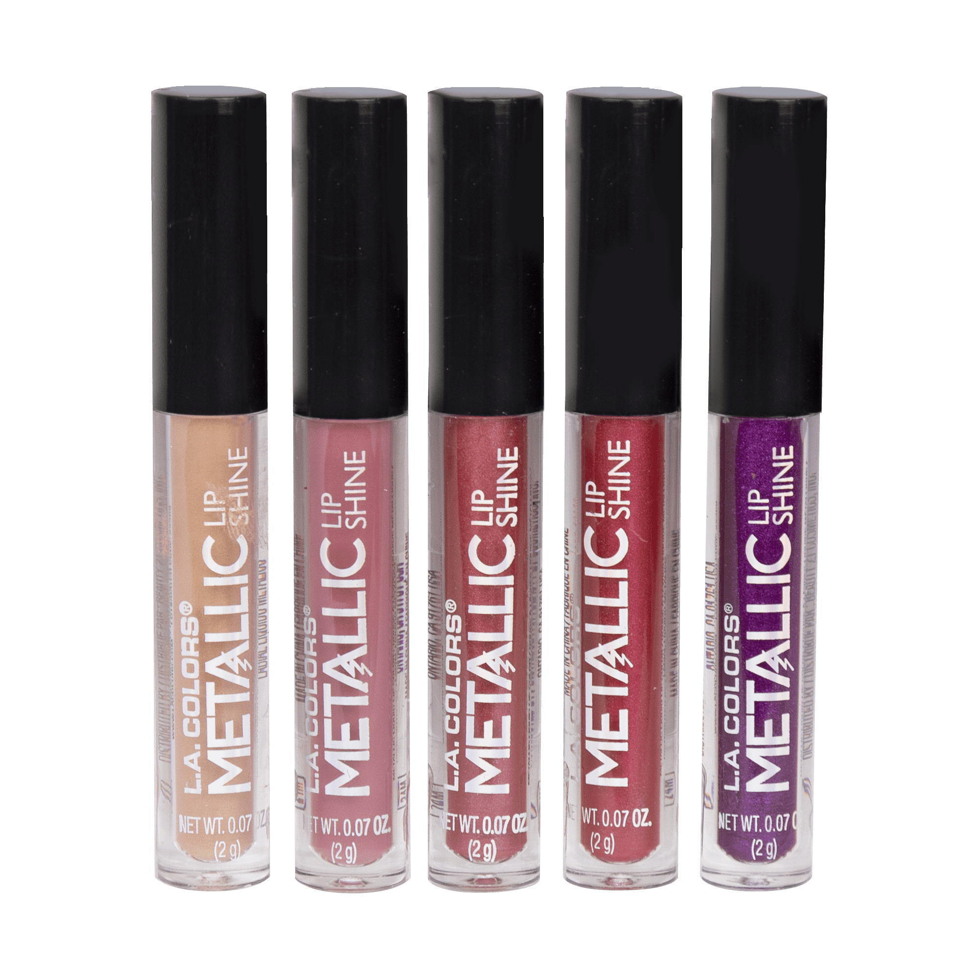 LA COLORS 5pc Metallic Lip Gloss Shine Lip Color Set 