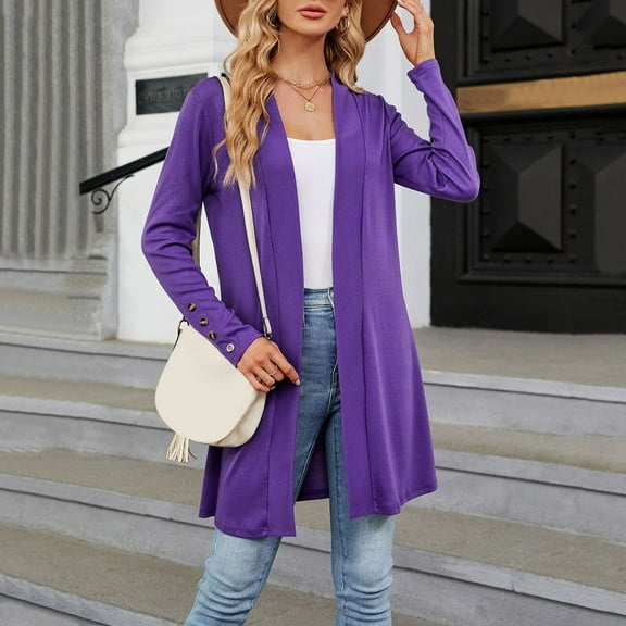 Women's Solid Color Buttoned Loose Long Sleeved Cardigan Knitted Jacket Long Sleeve Loose Cardigan Animal Print Kimonos for Women Slouchy Cardigan 4x Sweater for Women plus Size Kimonos for Women