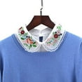 thumbnail image 6 of CAILDANL Lace Chiffon Detachable Blouse False Collar Embroidery Flower Fake Half Shirt Collar for Women, 6 of 7