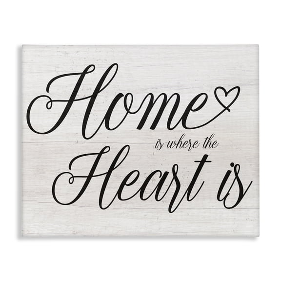 Stupell Industries Traditional Heart & Home Fancy Script Phrase Typography Canvas Art, 20 x 16, by Lil' Rue