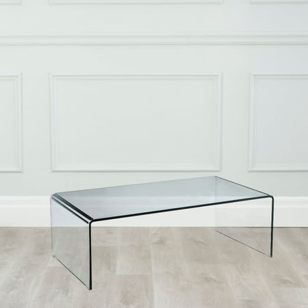 Curvo Clear Tempered Glass Waterfall, Are Glass Coffee Tables Dangerous