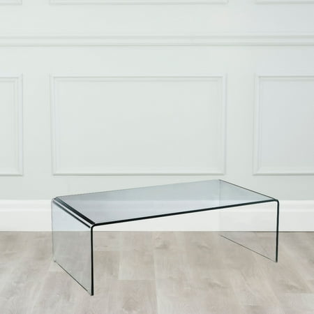 Curvo Clear Tempered Glass Waterfall Coffee Table Canada Curvo Clear Tempered Glass Waterfall, Are Glass Coffee Tables Dangerous
