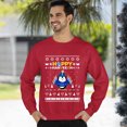 thumbnail image 3 of Christmas Sweatshirt, Happy Hanukkah Penguin Funny Holiday Sweatshirt, Witty Flightless Bird Menorah Sweatshirt, Unique Gift for Her & Him, 3 of 5