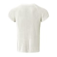 thumbnail image 5 of Bjutir Mens Tshirts Knitted Shirt Solid Color Slim Fitting Short Sleeved Pullover Sweater Top Shirts White, 5 of 6