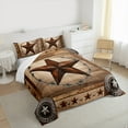 thumbnail image 3 of Manfei Retro Texas Stars Full Size Comforter Sets,Rustic Western Farmhouse Bedding Comforter Set,Old Barn Door Bedding Sets For Men Women,Microfiber Bedroom Decor,3 Pieces, 3 of 8