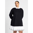 thumbnail image 4 of ELOQUII Women's Plus Size Twofer Mini Shirt Dress, 4 of 4
