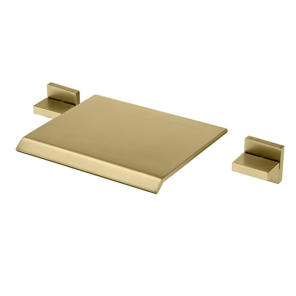 Waterfall Tub Faucet Wall Mount Bathtub Faucet with Valve Brushed Gold Tub Filler 3 Hole, High Flow