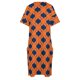 thumbnail image 5 of Vestido de fiesta elegante con bolsillos sueltos y estampado de trébol naranja y azul marino 2025 para mujer, 5 of 7