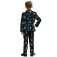 thumbnail image 3 of Xoenoiee Colorful Dog Paw Print Boys Suit Set Including Blazer and Pants 2-Piece Elastic Waist Formal Blazer Jacket for Children Wedding Communion, 5-6 Years, 3 of 7