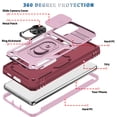 thumbnail image 3 of Military Grade Drop Impact for Samsung Galaxy A53 5G Camera Lens Slide Protection Case 360 Metal Rotating Ring Kickstand Holder Armor Shockproof Case For Samsung Galaxy A53 5G, Pink+Red, 3 of 9