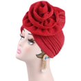 thumbnail image 6 of D-GROEE Shiny Flower Turban Shimmer Chemo Cap Hairwrap Headwear Beanie Hair Scarf, 6 of 7