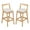 Beige+Natural, variant on Dining Chairs Jasper Indoor Rubberwood Barstool, Natural Finished and Beige Upholstery, Set of 2,Fabric Dining Chairs