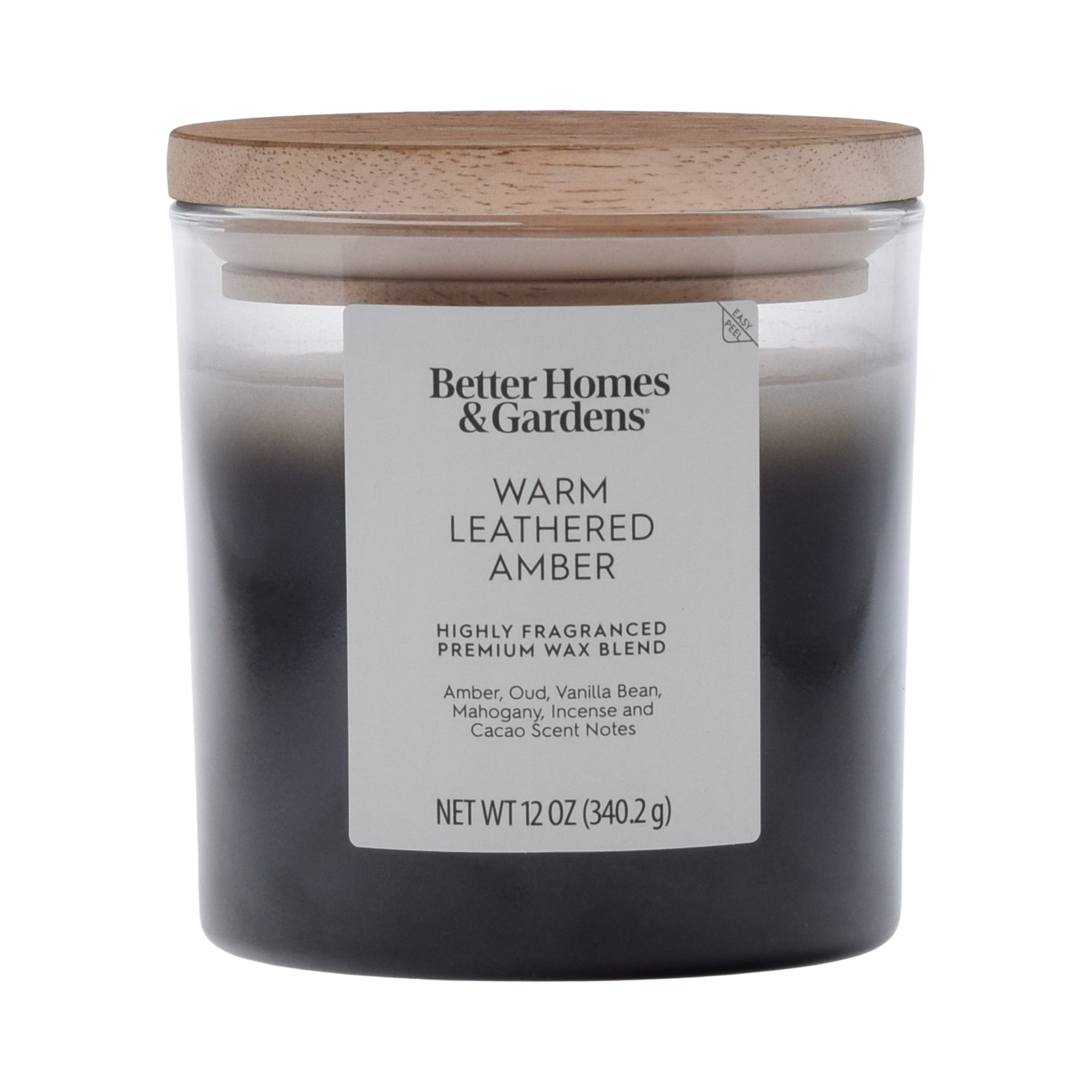 (4 pack) Better Homes and Gardens Warm Leathered Amber Scented 2-Wick Ombre Jar Candle 12oz.