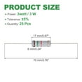thumbnail image 2 of Uxcell 25Pcs 1.5K Ohm Resistor,  3 Watts 5% Tolerance Metal Oxide Film Resistor Axial Flame Proof for DIY Electronic Projects Circuits Experiments, 2 of 6