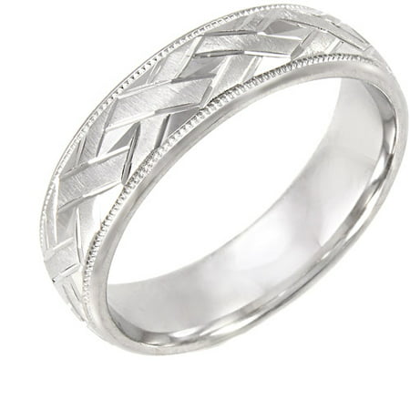 Men's Basket Weave Sterling Silver Ring, 6mm - Walmart.com
