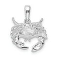 thumbnail image 2 of Auriga 925 Sterling Silver Rhodium-Plated Polished Stone Crab Pendant for Women (L-17mm, W-15mm), 2 of 4