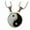 White black, variant on Mens Womens Lovers Couple Stainless Steel Yin Yang Two Piece Pendant Necklace Set