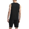 thumbnail image 3 of Wotryit Tank Tops Men Mens Summer Sports Fitness Basketball Training Round Neck Loose Outdoor Running Breathable Sleeveless T Shirt Vest Mens Tank Top Black M, 3 of 6