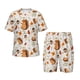 thumbnail image 1 of Fotbe Squirrel Pijama Estampada de 2 Piezas para Niños – Ropa de Dormir de Manga Corta Cómoda para Niños y Niñas, Camiseta y Shorts de Algodón-Medium, 1 of 6