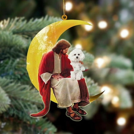 

Yohome Dog Sitting On The Moon Hanging Ornament Christmas Pendant Christmas