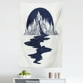 thumbnail image 1 of Blue and White Tapestry, River of Stars Pouring down from a Mountain Landscape, Fabric Wall Hanging Decor for Bedroom Living Room Dorm, 5 Sizes, Dark Blue and White, by Ambesonne, 1 of 1